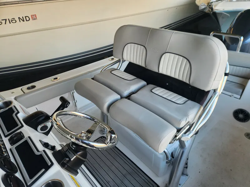 Slide: The Image of Interior of 2023 Sea Fox 248 Commander with steering wheel and seats. - 18
