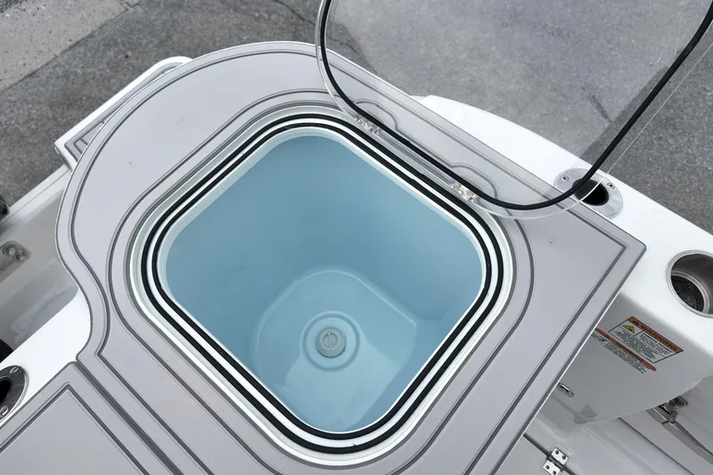 Slide: The Image of Livewell on 2026 Sea Fox 288 Commander boat, open lid view. - 16