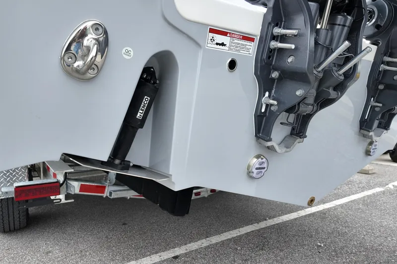Slide: The Image of 2026 Sea Fox 288 Commander boat with Lenco trim tabs on trailer. - 32
