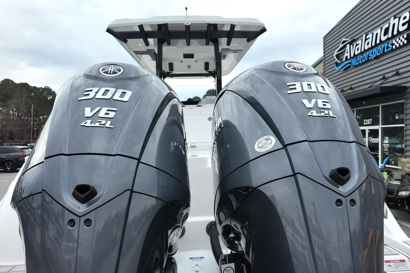 Slide: The Image of Twin Yamaha 300 V6 4.2L engines on 2026 Sea Fox 288 Commander boat. - 33