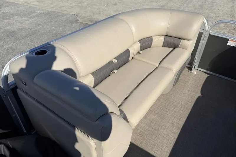 Slide: The Image of 2023 Sun Tracker Party Barge 20 DLX with spacious seating and modern design. - 5