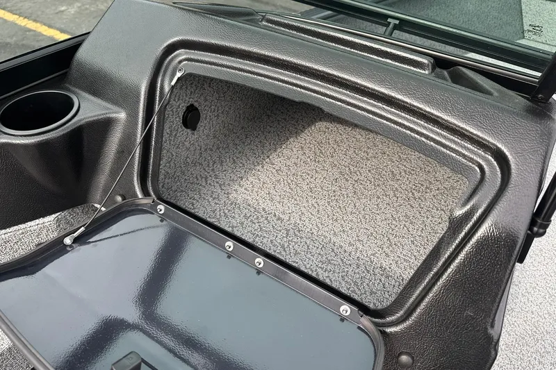 Slide: The Image of Open storage compartment in 2026 Lund 1775 Adventure Sport boat interior. - 25