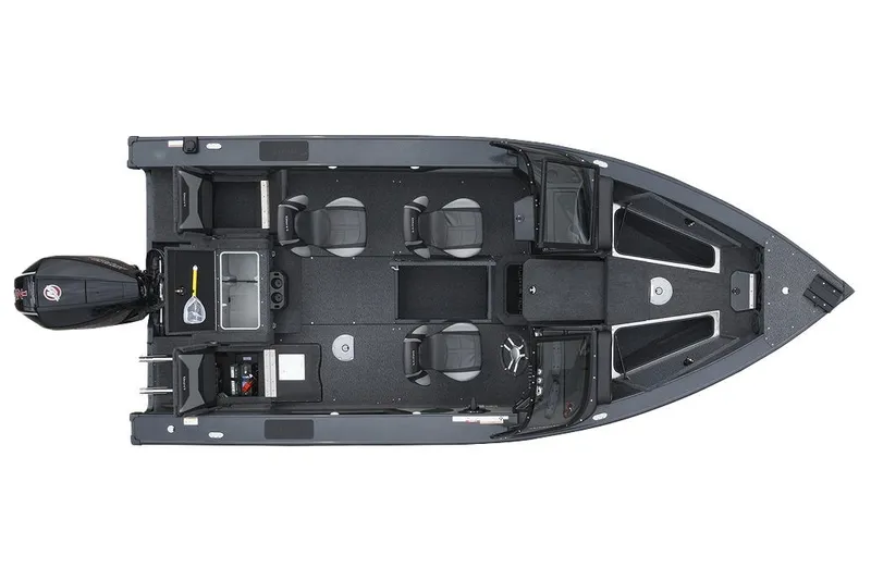 Slide: The Image of Manufacturer Provided Image: Top view of 2026 Lund 1875 Crossover XS boat layout with seating and storage. - 40