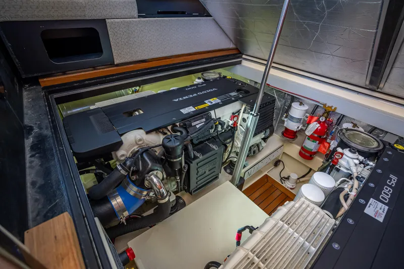 Slide: The Image of Engine room of 2017 Palm Beach Motor Yachts PB45, featuring Volvo Penta IPS 600 engines. - 50