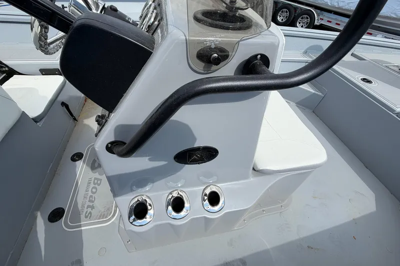 Slide: The Image of Open storage compartment on 2026 G3 Bay 20 boat deck. - 3