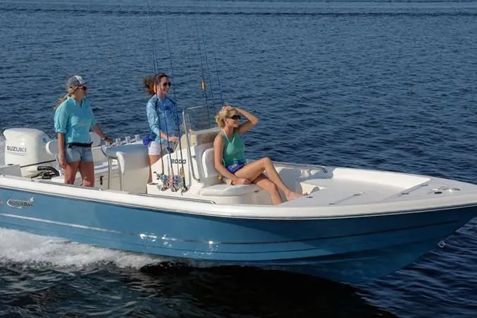 The Image of 2026 Bulls Bay 2000 boat cruising with three people on a sunny day. - 1