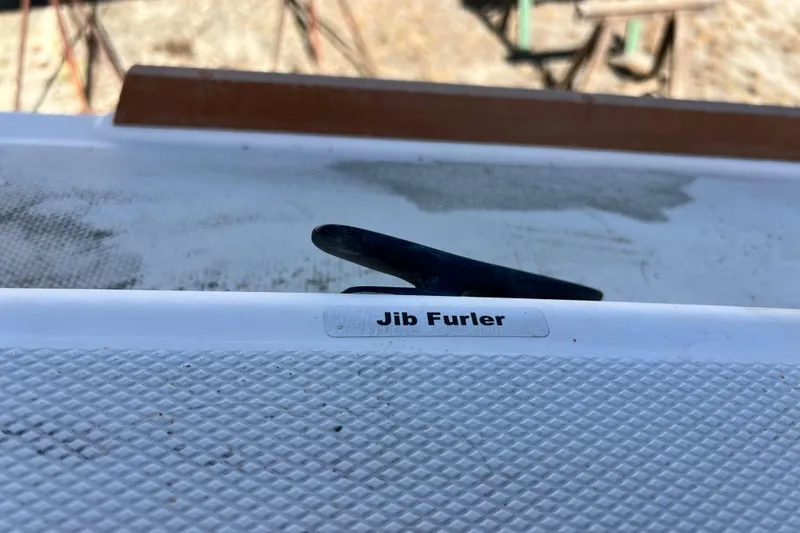 Slide: The Image of Jib furler on 2013 Gemini Legacy 35 sailboat deck. - 128