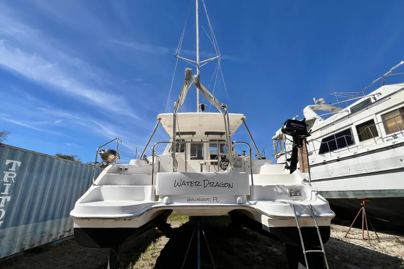 Slide: The Image of 2013 Gemini Legacy 35 catamaran "Water Dragon" in dry dock, Hollywood, FL. - 134