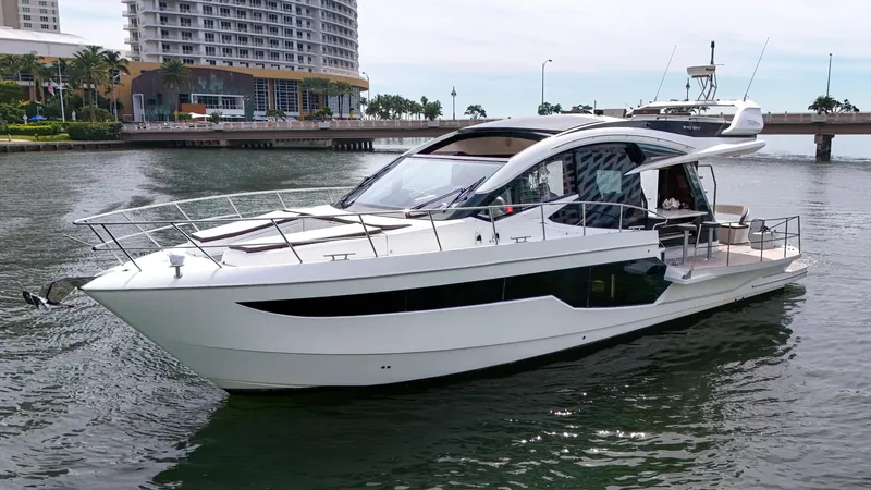Slide: The Image of 2020 Galeon 510 Sky yacht on calm waters. - 24