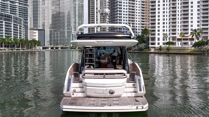 Slide: The Image of Galeon 510 Sky 2020 yacht in urban waterfront setting. - 3