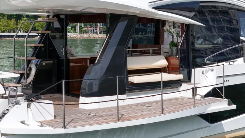 Slide: The Image of 2020 Galeon 510 Sky yacht with sleek design. - 31