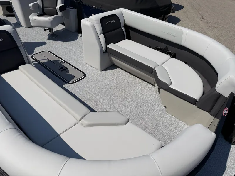Slide: The Image of Interior of 2026 Harris FloteBote CRUISER 230 CWDH TRI-TOON with luxurious seating. - 4