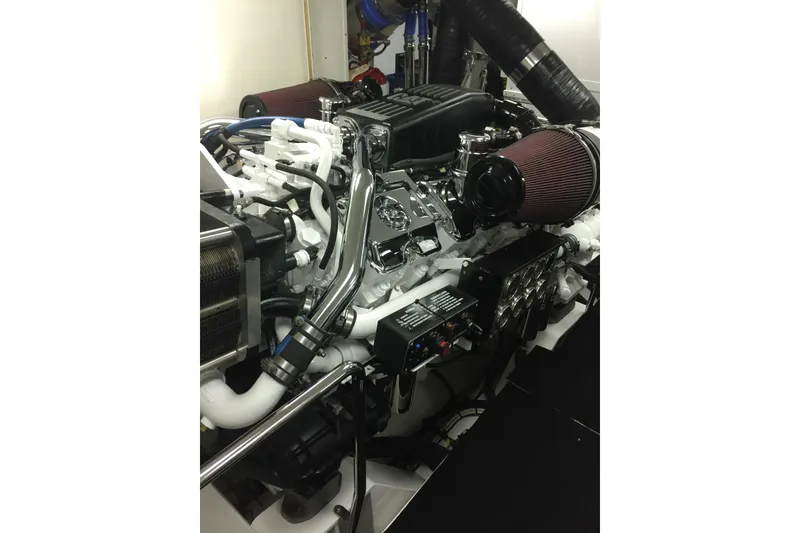 Slide: The Image of Luxurious bathroom in 2006 Northcoast Yachts Yachtfisher with elegant marble countertop. - 23