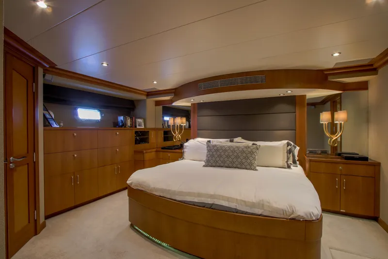 Slide: The Image of Luxurious 2006 Northcoast Yachts Yachtfisher helm with ocean view and modern controls. - 45