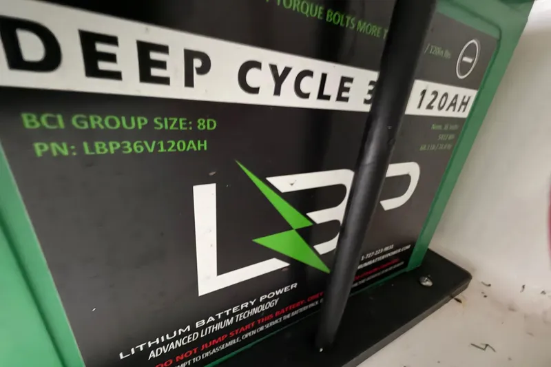 Slide: The Image of Deep cycle battery, 120AH, BCI Group 8D, for 2020 Contender 32 ST model. - 69