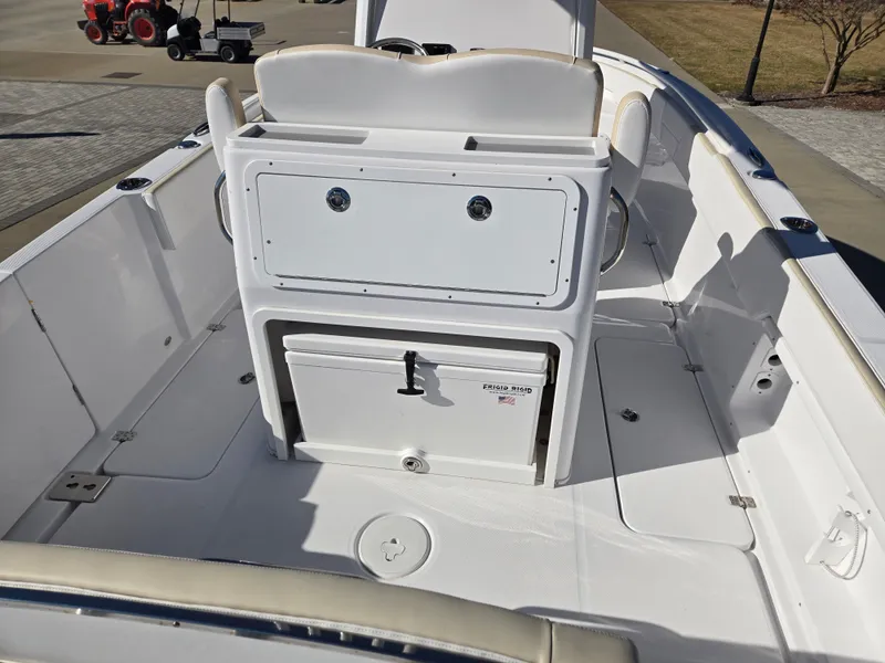 Slide: The Image of Interior of a 2024 Century 2400CC boat with storage area. - 13