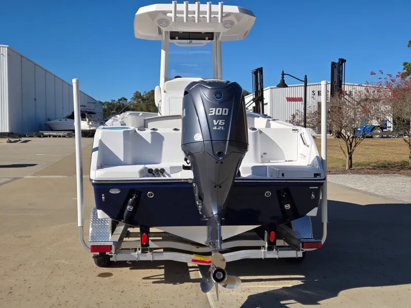 Slide: The Image of 2024 Century 2400CC boat with Yamaha 300 V6 engine. - 2