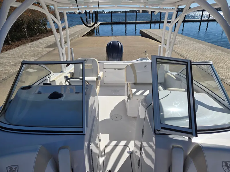 Slide: The Image of Interior view of 2024 Century 24 DC boat at dock. - 5