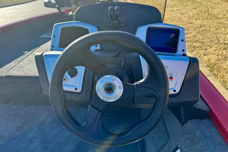 Slide: The Image of Steering console of 2026 Tracker Pro Team 175 Crappie Edition boat. - 8