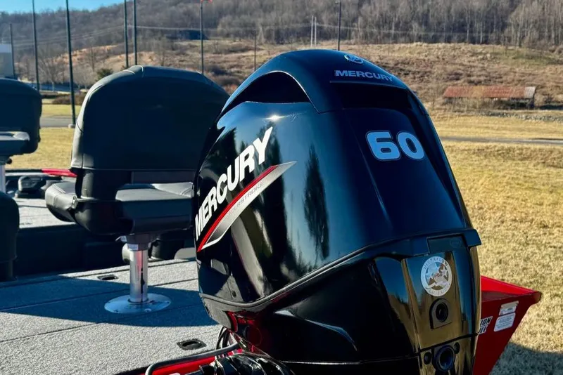 Slide: The Image of 2026 Tracker Pro Team 175 Crappie Edition with Mercury 60 engine, outdoor setting. - 9