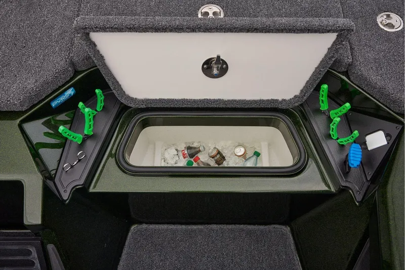 Slide: The Image of 2026 Ranger Z521 boat storage compartment with dividers and ventilation. - 23