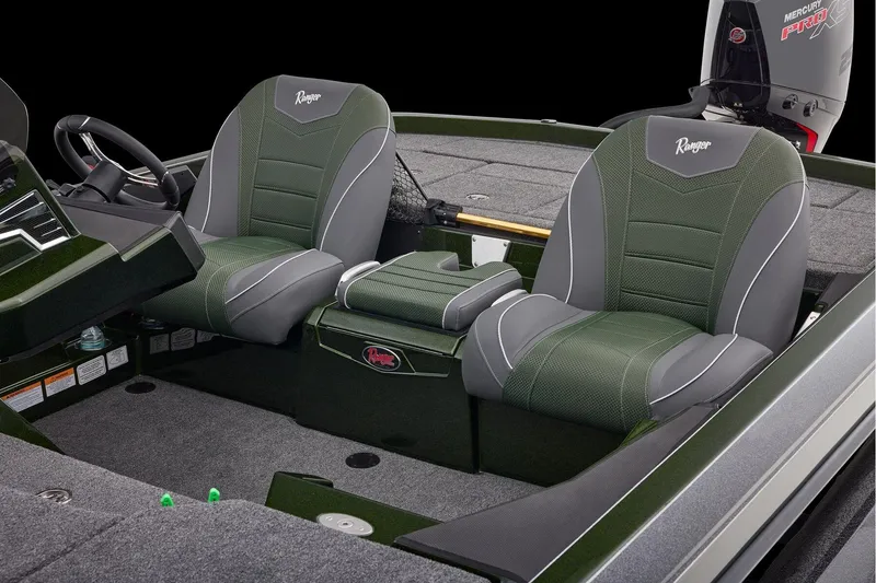 Slide: The Image of Control panel of 2026 Ranger Z521 boat with various function buttons. - 47