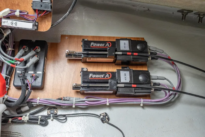 Slide: The Image of Electrical components and wiring inside a 2022 Lagoon 46 yacht. - 173