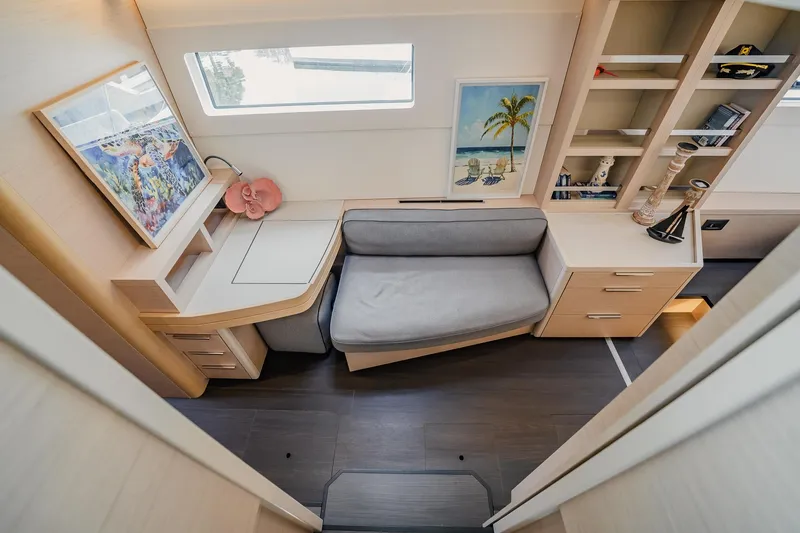 Slide: The Image of Luxurious interior of 2022 Lagoon 46 yacht with modern furnishings and decor. - 27