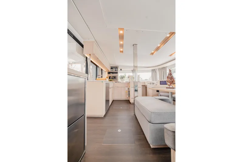 Slide: The Image of Modern interior of 2022 Lagoon 46 yacht with sleek design and spacious layout. - 85