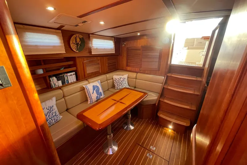 Slide: The Image of Luxurious interior of 2008 Sabre 38 Salon Express yacht with elegant wood finish. - 5