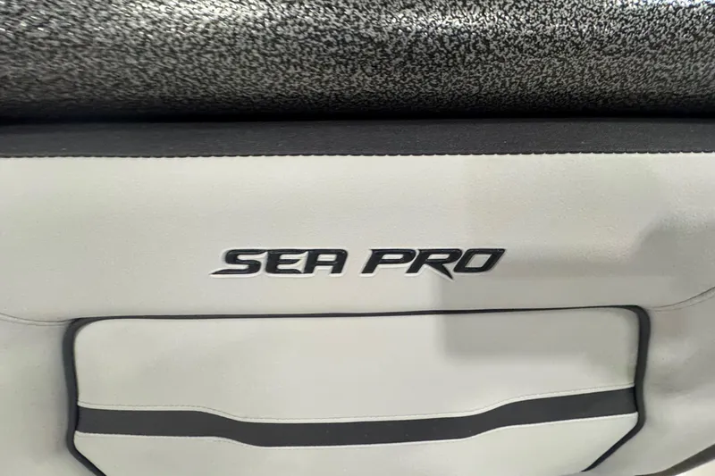 Slide: The Image of 2026 Sea Pro 222 Center Console logo on boat upholstery. - 29