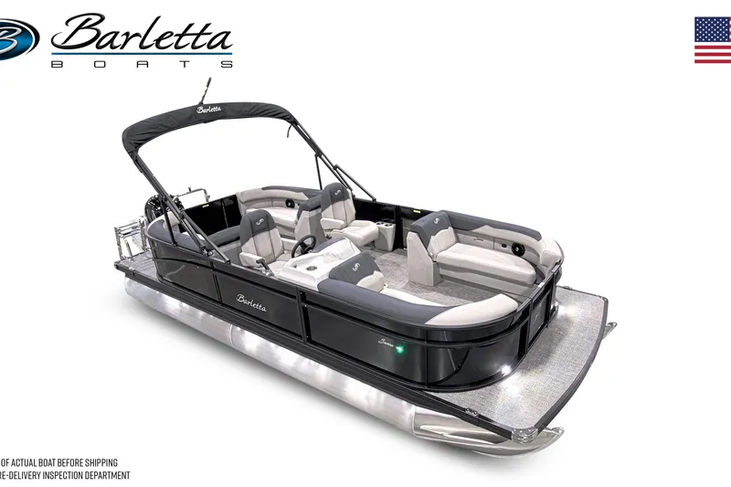Slide: The Image of 2026 Barletta SANZA 22QC pontoon boat with luxurious seating and sleek design. - 4