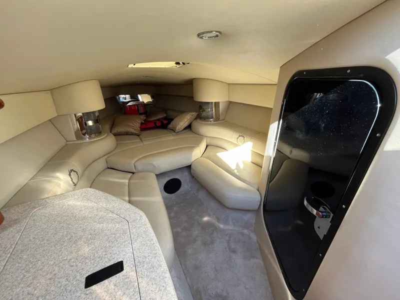 Slide: The Image of Interior of a 2007 Fountain 35 Lightning with beige upholstery. - 19