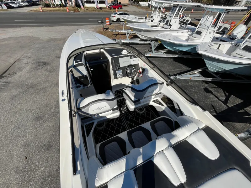 Slide: The Image of Interior view of a 2007 Fountain 35 Lightning speedboat. - 8