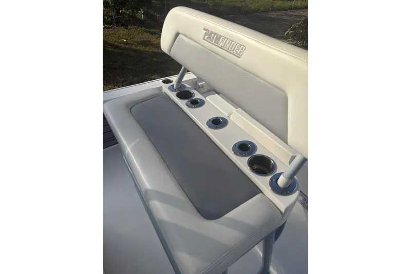 Slide: The Image of 2022 Pathfinder 2400 TRS boat seat with integrated cup holders. - 26