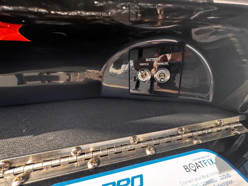 Slide: The Image of Battery switch panel on 2025 Sea Pro 202 Center Console boat. - 32