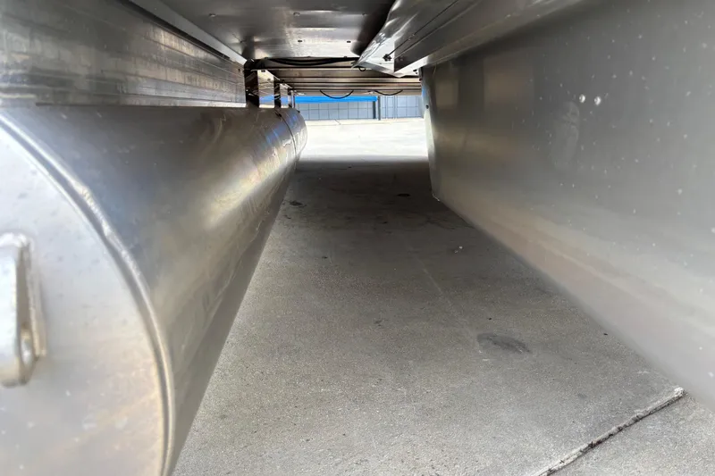 Slide: The Image of Underneath view of 2024 Sun Tracker Party Barge 20 DLX pontoon boat. - 19