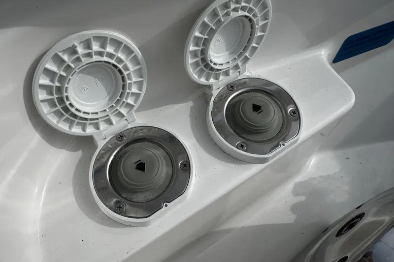 Slide: The Image of Fuel caps on a 2026 Sea Pro 262 Offshore boat deck. - 40