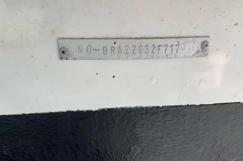 Slide: The Image of Metal identification plate on Draco 22RS, 2017 model, with serial number NO-DRA22032F717. - 10
