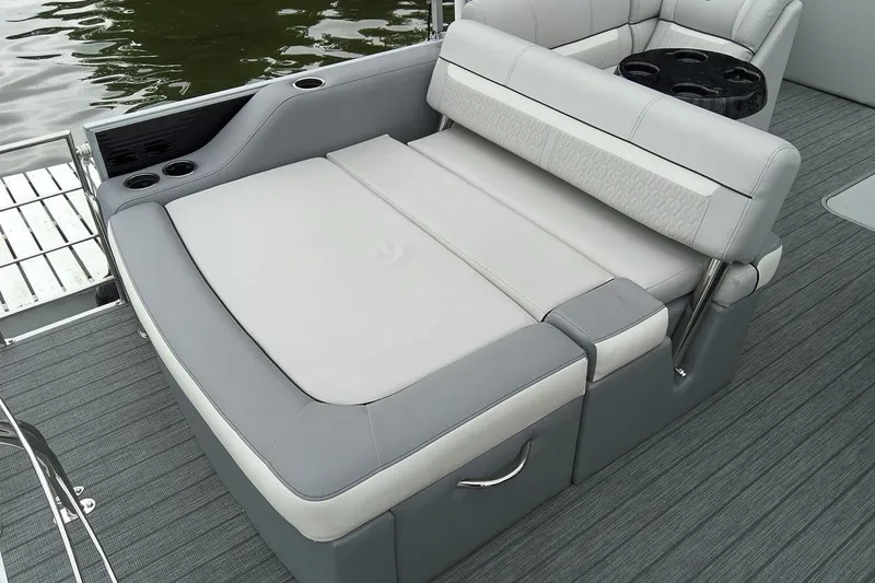 Slide: The Image of Manufacturer Provided Image: 2019 Sweetwater 2286 SFL boat interior with convertible seating and cup holders. - 22