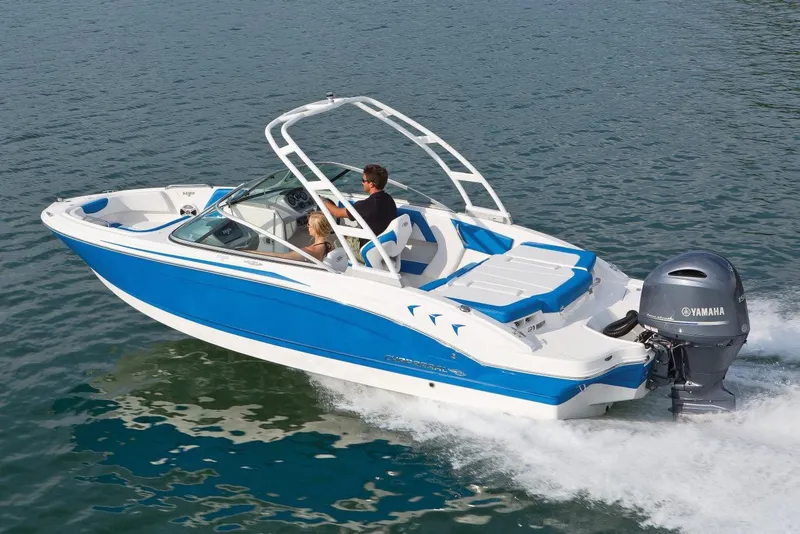 The Image of Manufacturer Provided Image: 2018 Chaparral 21 H2O Sport OB boat cruising on water. - 0