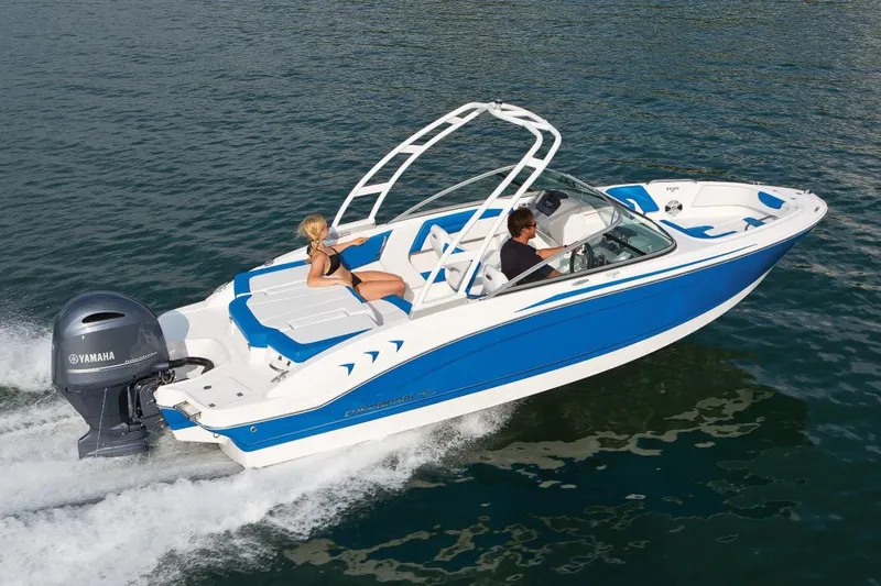 Slide: The Image of Manufacturer Provided Image: 2018 Chaparral 21 H2O Sport OB boat cruising on water. - 1