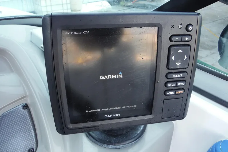 Slide: The Image of Garmin echomap CV on 2018 Chaparral 21 H2O Sport OB boat dashboard. - 21
