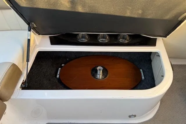 Slide: The Image of 2010 Regal 2300 Bowrider boat propeller and stern drive on a trailer. - 29