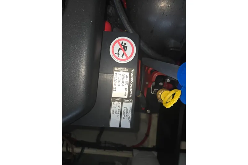 Slide: The Image of Engine compartment of 2021 Regal 2800 Bowrider with Volvo Penta components. - 33