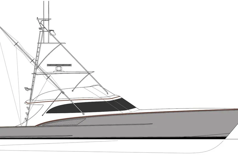 The Image of 2026 Titan Yachts sportfish model, sleek design with advanced fishing tower. - 1