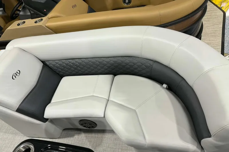 Slide: The Image of Luxurious seating on 2026 Manitou Encore SL 230 SHP pontoon boat, featuring elegant design and comfort. - 6