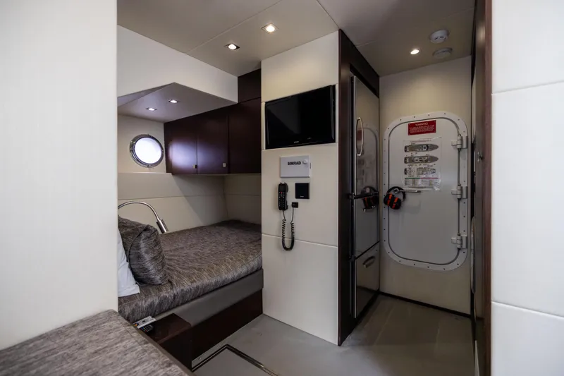 Slide: The Image of Luxurious cabin interior of 2019 Sunseeker 76 yacht with modern amenities. - 138