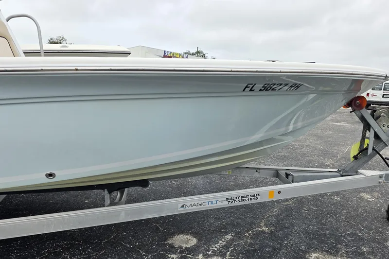 Slide: The Image of 2016 Sea Fox 22XTR Viper boat on trailer, side view with registration number. - 24