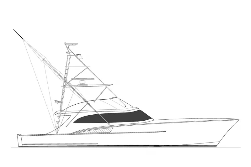 The Image of 2026 Titan Yachts sportfish model, sleek design, side profile illustration. - 1